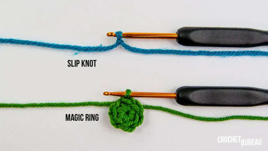 Slip knot and Magic ring for crochet