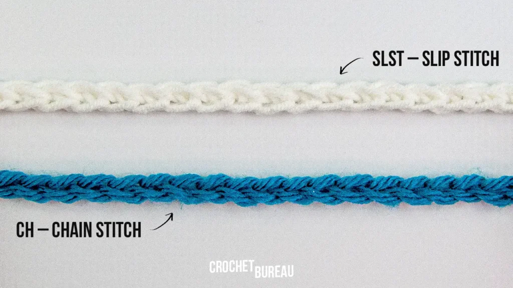 Slip stitch (SLST) and Chain stitch (CH)